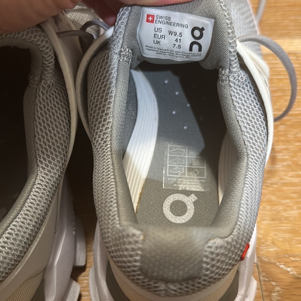 On Running Women's Light Gray and White Performance Sneakers - Picture 8 of 8